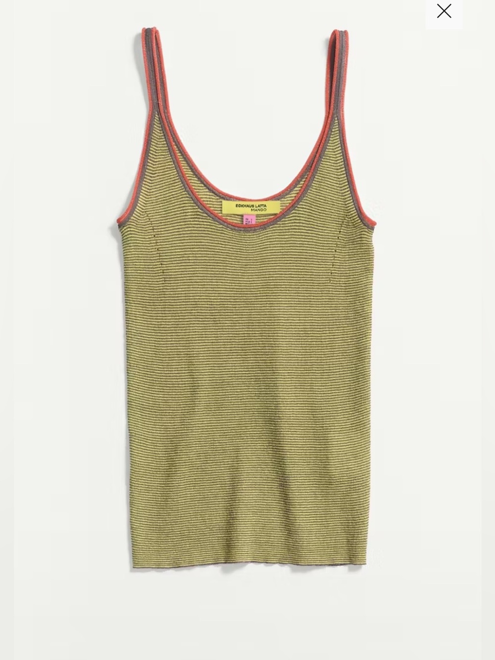 Mango Eckhaus Latta Green Ribbed Tank
